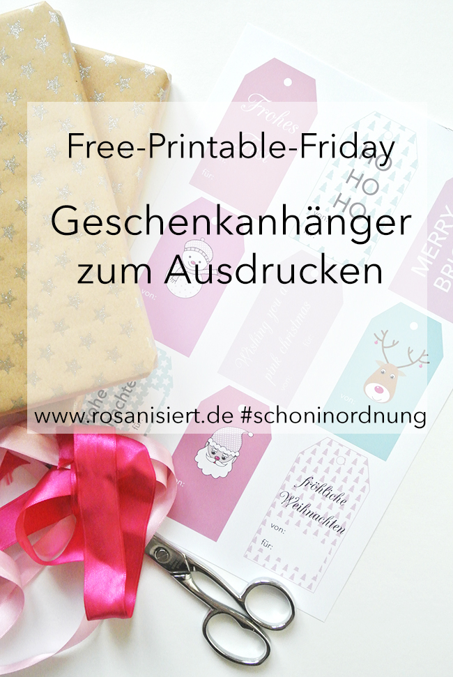 Hol dir die schönen kostenlosen Geschenkanhänger zum Ausdrucken auf Rosanisiert - dem Blog über Ordnung, Putzen und Glamour #schoninordnung #freeprintable